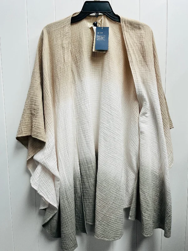 Kimono with Tassels-Kimono By Universal Thread In Tan & White, Size: Onesize