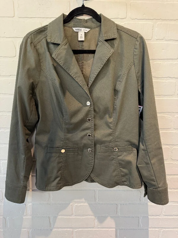 Women's Blazers with Faux Fur -Blazer By White House Black Market In Green, Size: M