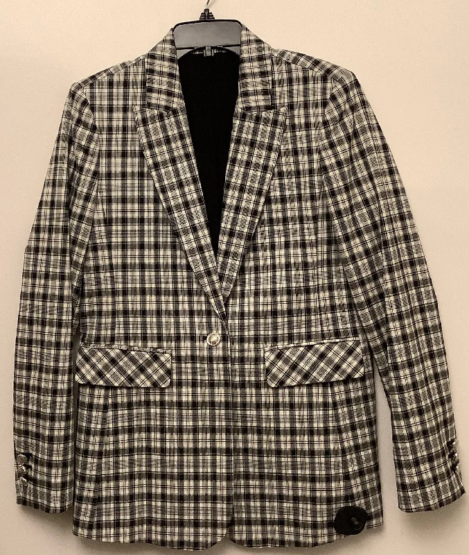 Women's Wool Winter Blazers -Blazer By Elie Tahari In Plaid Pattern, Size: 4