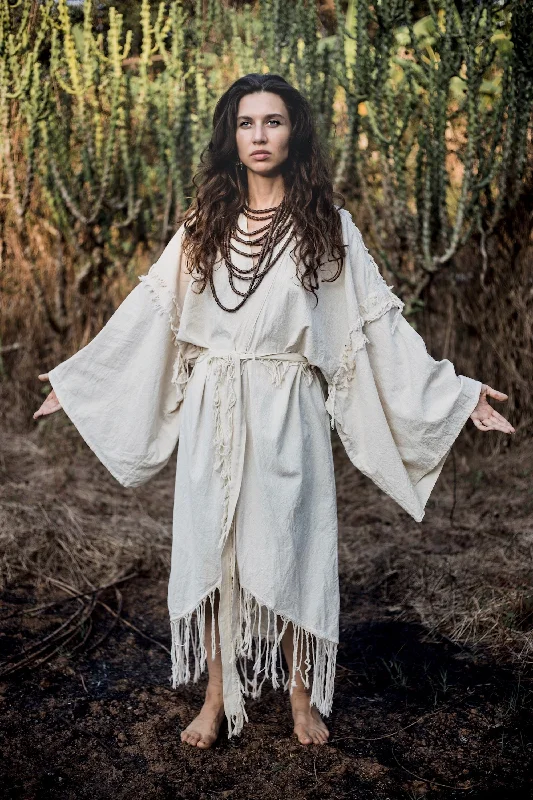 Kimono with Patterns-Raw Cotton Kimono ⋙⋗