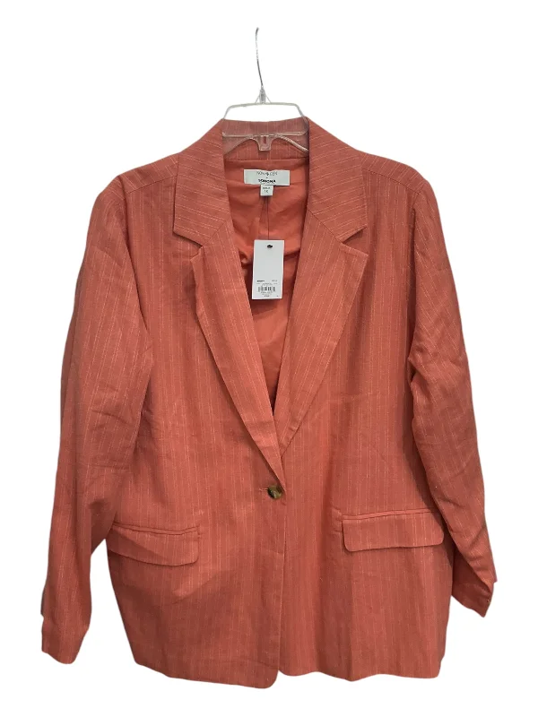 Women's Cotton Blazers -Blazer By Sonoma In Coral, Size: 1x