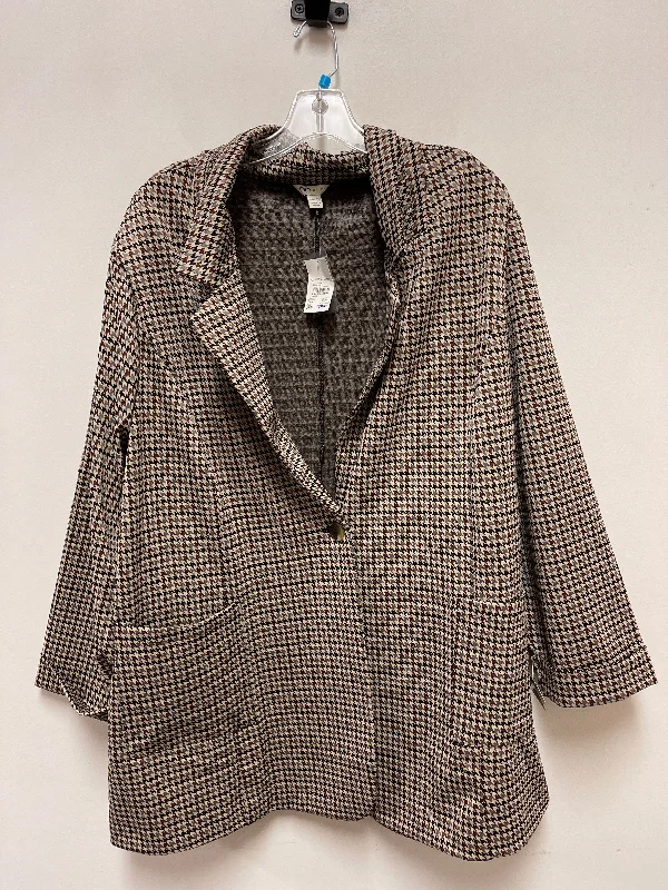 Women's Elegant Office Tweed Blazers -Blazer By Cato In Brown, Size: 4x