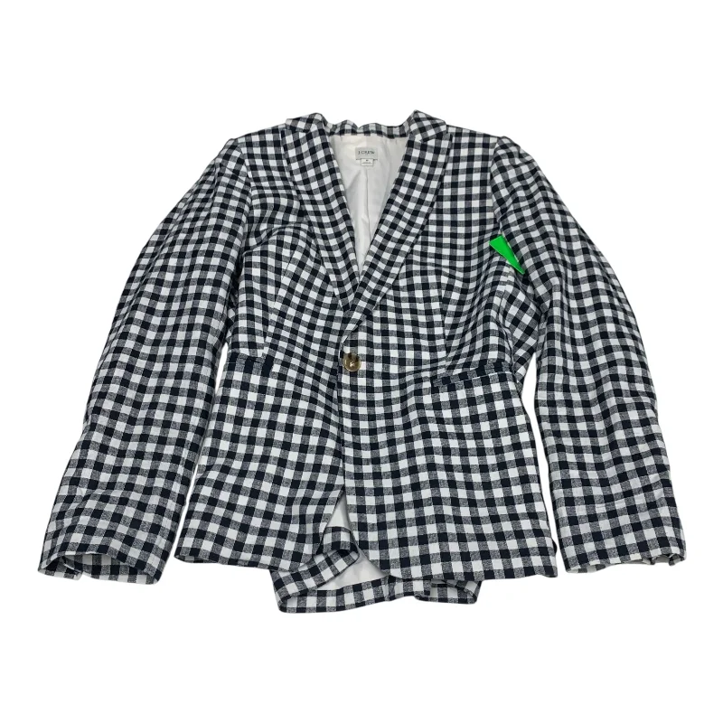 Women's Blazers with Patchwork -Blazer By J. Crew In Blue & White, Size: M