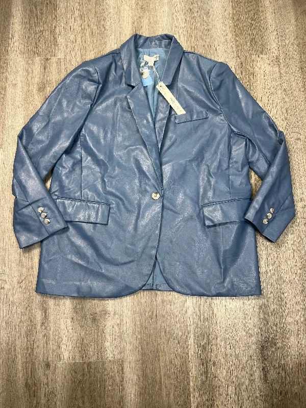 Women's Zip-up Blazers -Blazer By She + Sky In Blue, Size: L