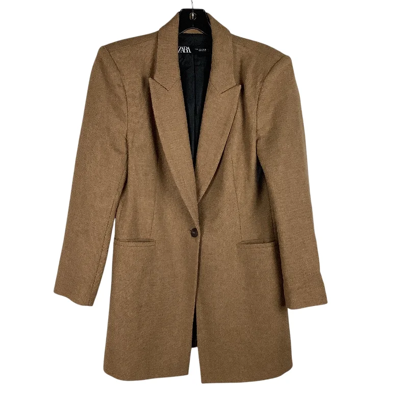 Women's Button-down Blazers -Blazer By Zara In Brown, Size: L