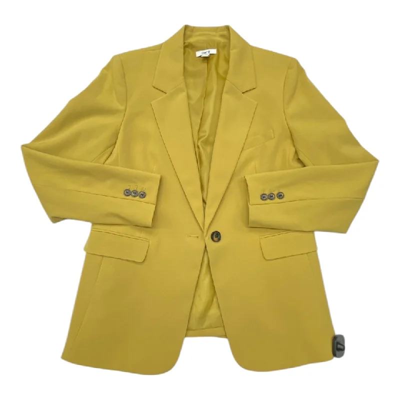 Women's Double-breasted Casual Blazers -Blazer By Bar Iii In Chartreuse, Size: 12