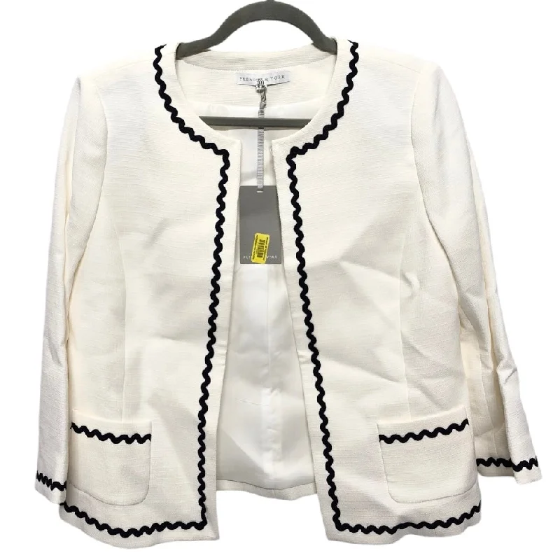 Women's Checked Slim Blazers -Blazer By Preston And New York In White, Size: 6