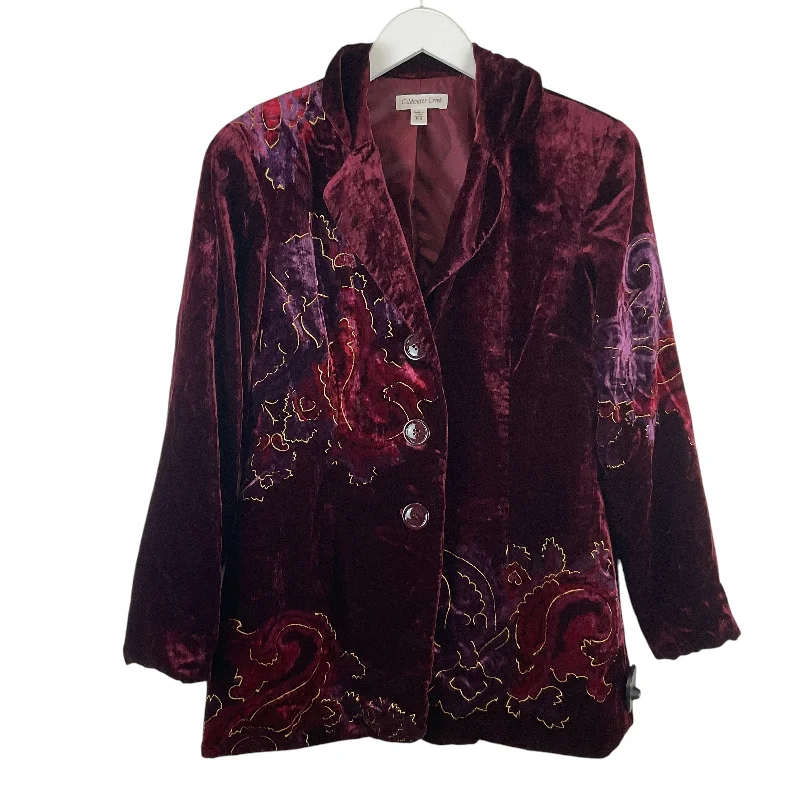 Women's Comfy Velvet Blazers -Blazer By Coldwater Creek In Red, Size: 10p