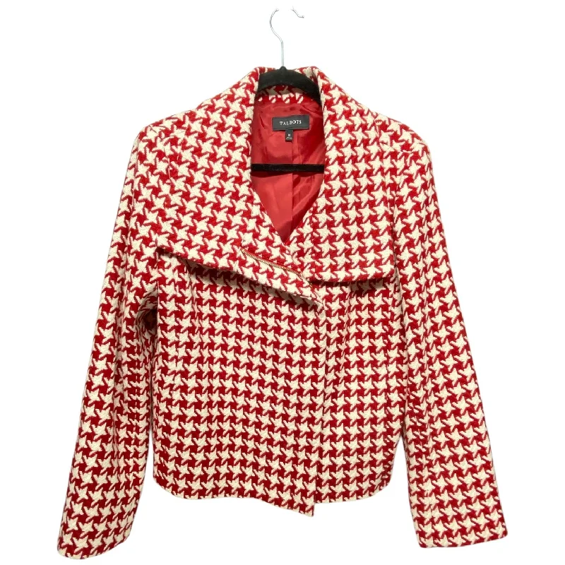 Women's Embellished Satin Blazers -Blazer By Talbots In Red & White, Size: 16