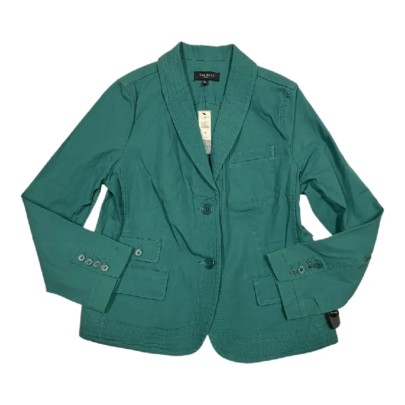 Women's Designer Checkered Blazers -Blazer By Talbots In Green, Size: 16