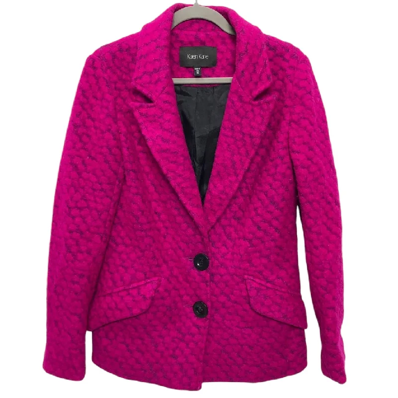 Women's Double Button Tweed Blazers -Blazer By Karen Kane In Pink, Size: Xs