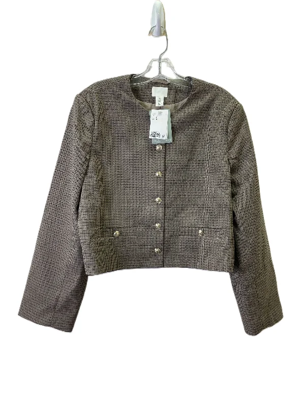 Women's Blazers with Zipper -Blazer By H&m In Brown, Size: M