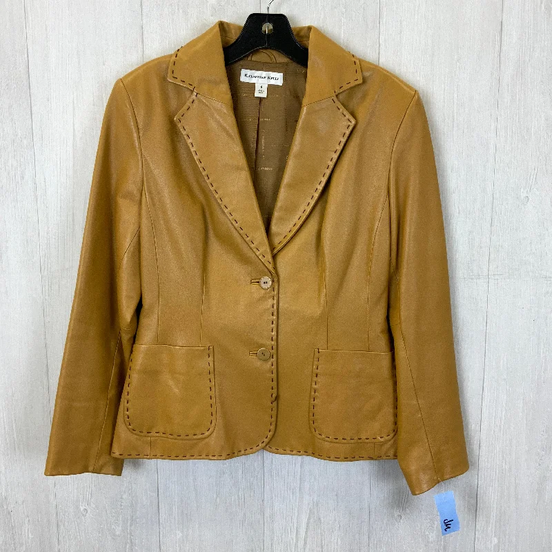 Women's Blazers with Gold Accents -Blazer By Clothes Mentor In Tan, Size: S