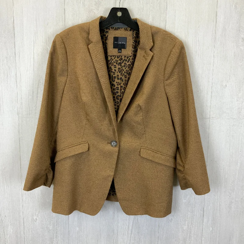 Women's Blazers with Adjustable Waist -Blazer By Clothes Mentor In Brown, Size: L