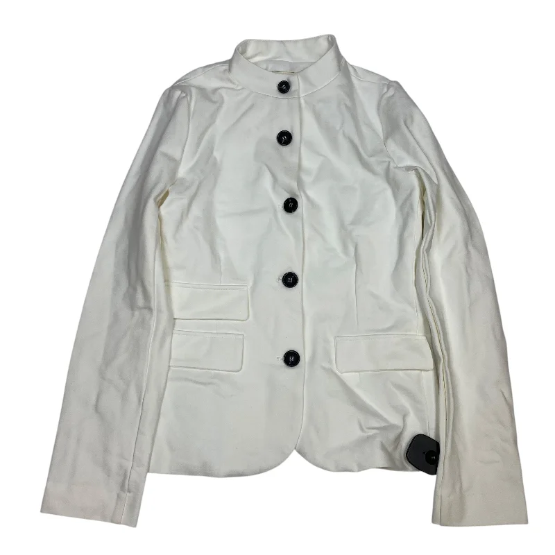 Women's Double Woolen Checkered Blazers -Blazer By By Design In Cream, Size: M
