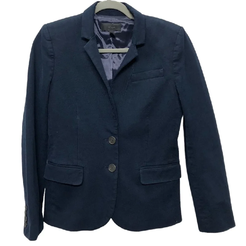 Women's Wool Tweed Blazers for Fall -Blazer By J. Crew In Navy, Size: 4