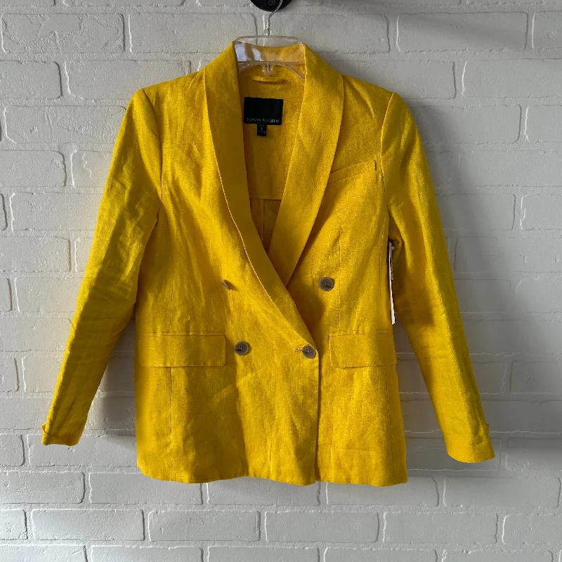 Women's Embellished Cotton Blazers -Blazer By Banana Republic In Yellow, Size: Xs