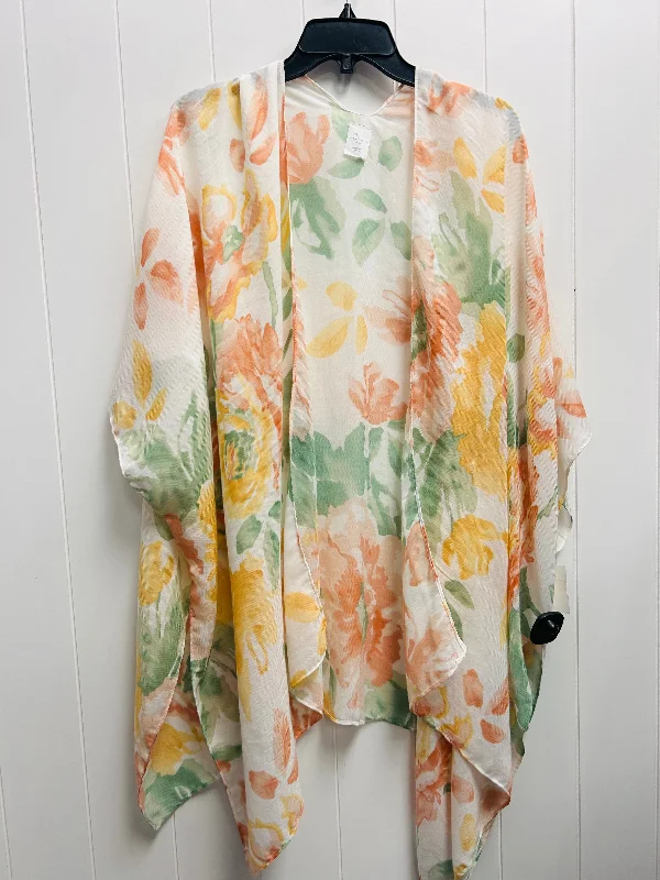 Kimono for Formal Events-Kimono By Christopher And Banks In Green & Orange, Size: Osfm