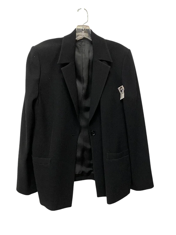 Women's Woolen Office Blazers -Blazer By Ellen Tracy In Black, Size: 16