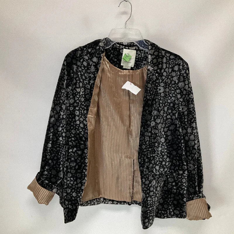 Women's Blazers with V-neck -Blazer By Elevenses In Black, Size: 10