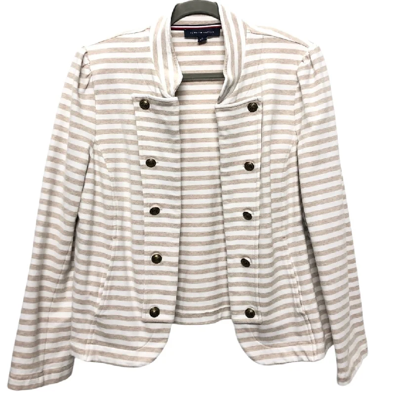 Women's Elegant Business Blazers -Blazer By Tommy Hilfiger In Cream & White, Size: Xl
