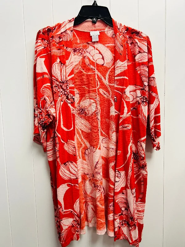 Kimono for Special Occasions-Kimono By Chicos In Orange, Size: L