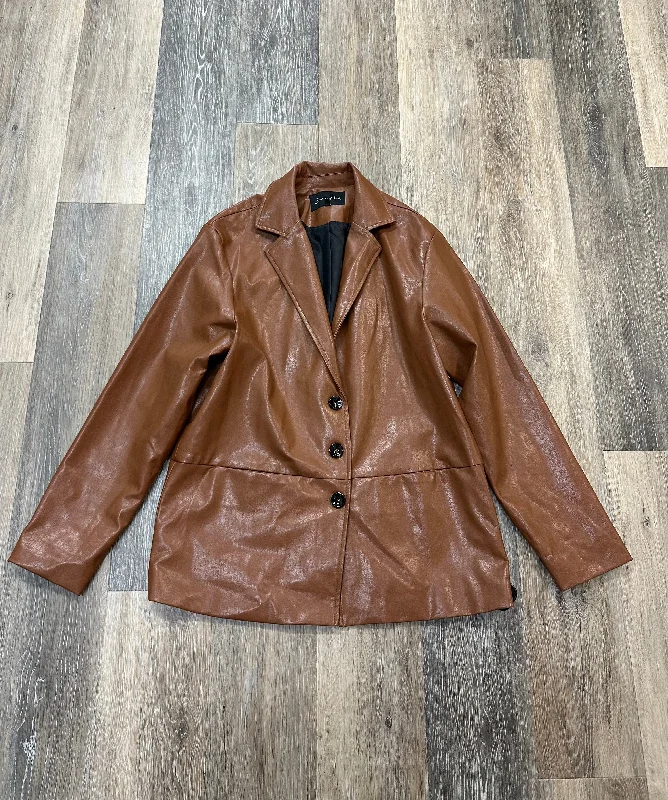 Women's Classic Tweed Blazers -Blazer By Emory Park In Brown, Size: S