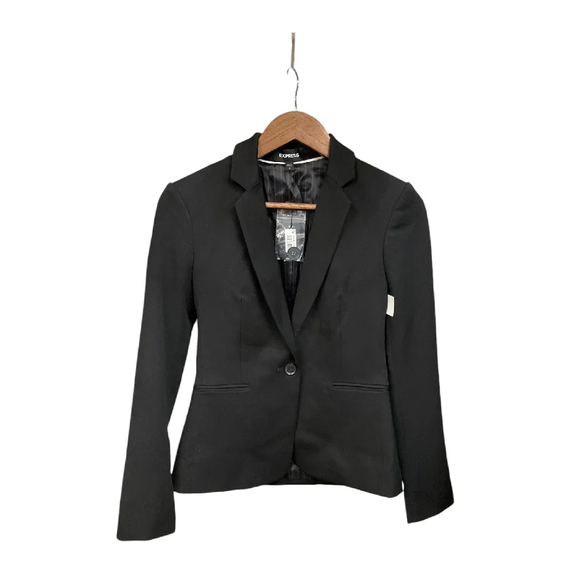 Women's Trendy Double-breasted Blazers -Blazer By Express In Black, Size: Xs