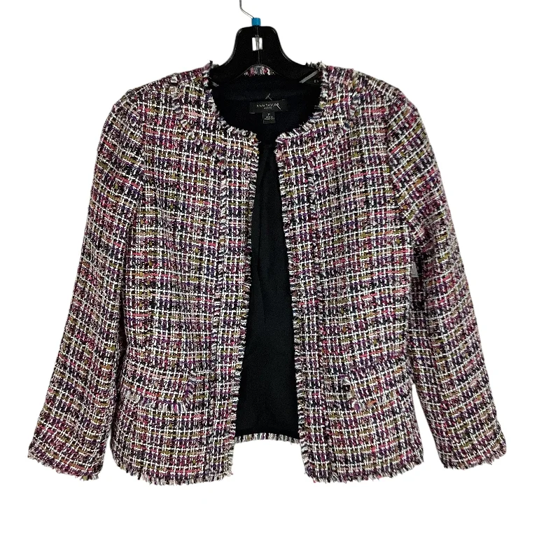 Women's Winter Blazers with Tweed Fabric -Blazer By Ann Taylor In Multi-colored, Size: 2p Women's Winter Blazers with Tweed Fabric -Blazer By Ann Taylor In Multi-colored, Size: 2p