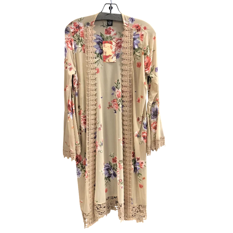 Kimono with Nature Print-Kimono By Cmc In Beige, Size: M