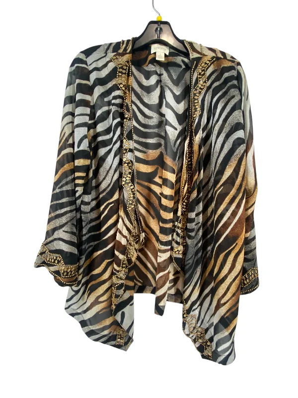Kimono with Wide Sleeves-Kimono By Chicos In Animal Print