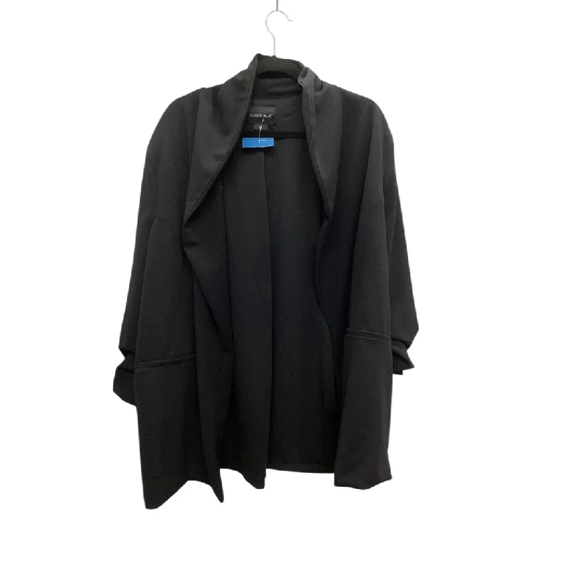 Women's Button-front Tweed Blazers -Blazer By Clothes Mentor In Black, Size: Xxl