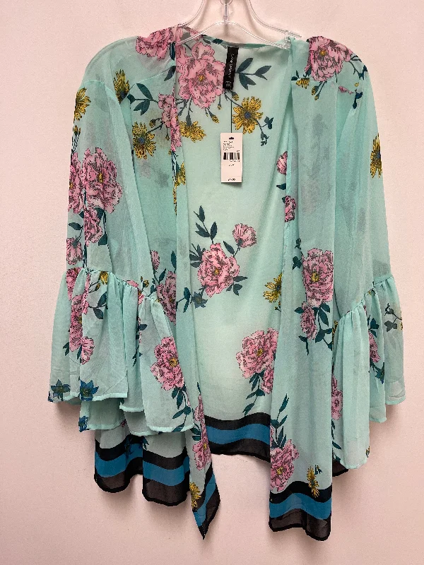Kimono with Contemporary Design-Green Kimono Lane Bryant, Size 3x