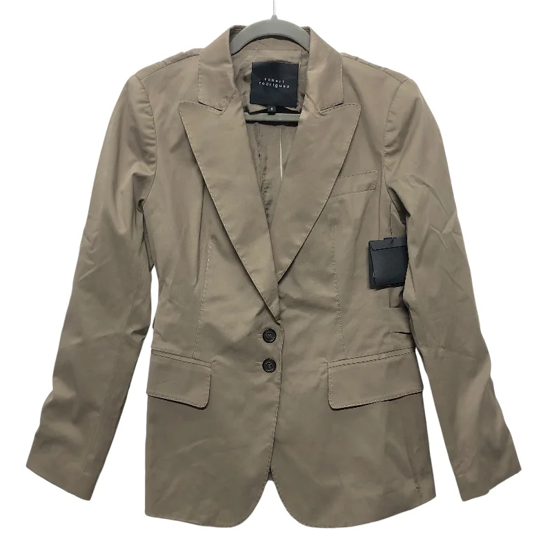 Women's Slim-fit Tweed Blazers -Blazer By Robert Rodriguez In Taupe, Size:8