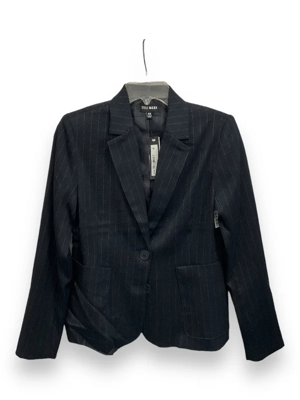 Women's Woolen Blazers with Patterns -Blazer By Steve Madden In Navy, Size: Xs