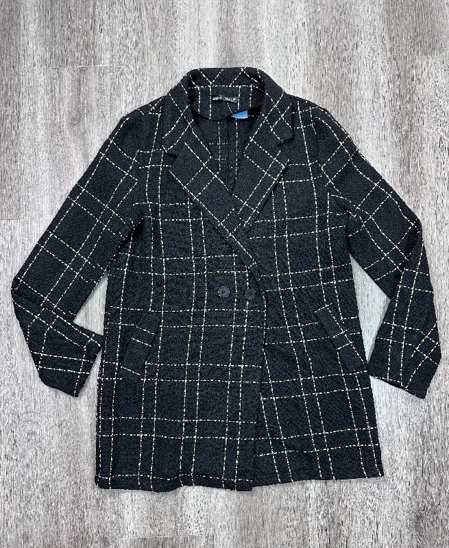 Women's Warm Wool Tweed Blazers -Blazer By Shein In Black & Gold, Size: S