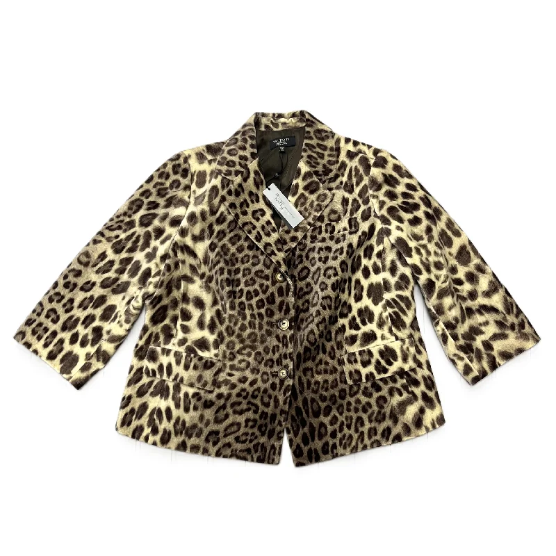 Women's Casual Tweed Blazers -Blazer By Talbots In Animal Print, Size: 1x