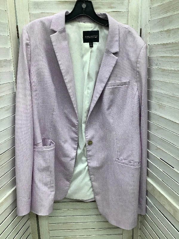 Women's Casual Checked Blazers -Blazer By Banana Republic In Purple, Size: 16