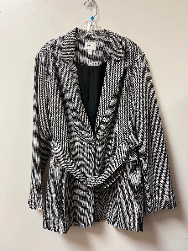 Women's Slim-fit Blazers -Blazer By Nine West In Black & White, Size: 2x