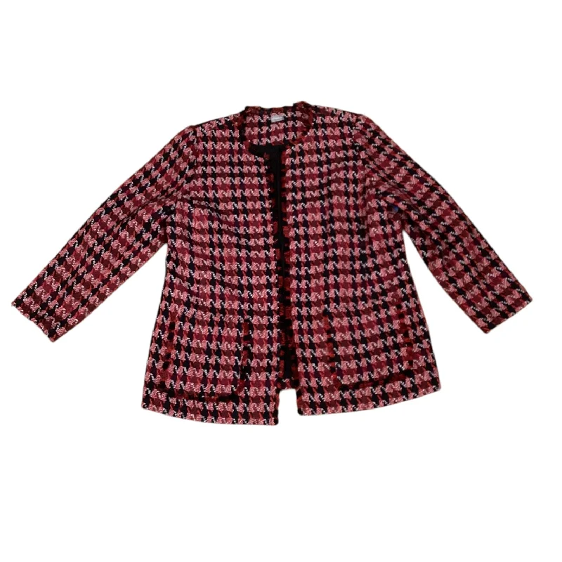 Women's Office Chic Blazers -Blazer By Chicos In Black & Red, Size: 30