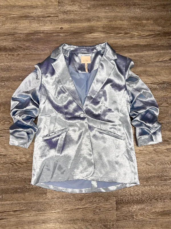 Women's Blazers with Puff Sleeves -Blazer Designer By Cma In Blue, Size: 8