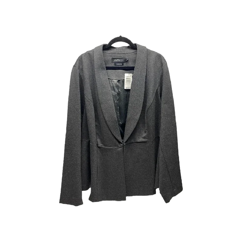 Women's Silky Satin Blazers -Blazer By Torrid In Grey, Size: 4x