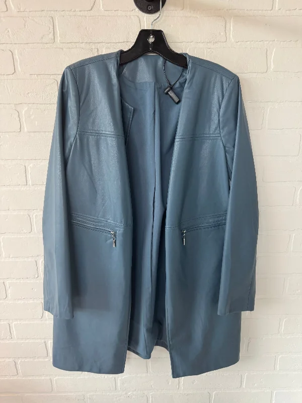 Women's Short Sleeve Blazers -Blazer By Chicos In Blue, Size: M