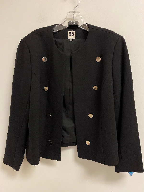 Women's Textured Blazers -Blazer By Anne Klein In Black, Size: Xl