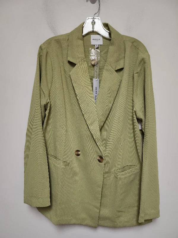 Women's Wool Checkered Blazers -Blazer By Gilli In Green, Size: M