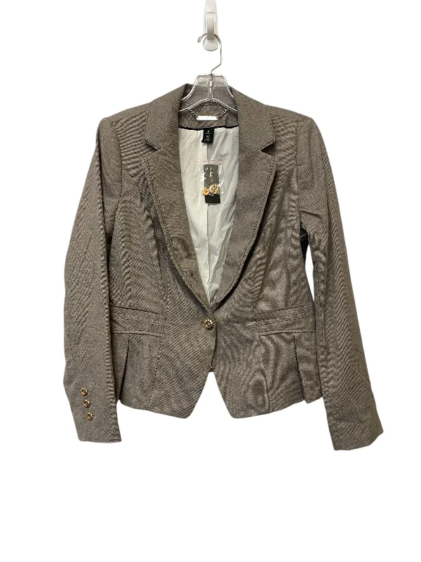 Women's Button-up Blazers for Evening -Blazer By White House Black Market In Grey, Size: 10 Women's Button-up Blazers for Evening -Blazer By White House Black Market In Grey, Size: 10