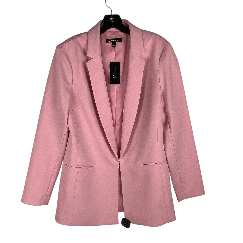 Women's Blazers with Belt -Blazer By International Concepts In Pink, Size: M