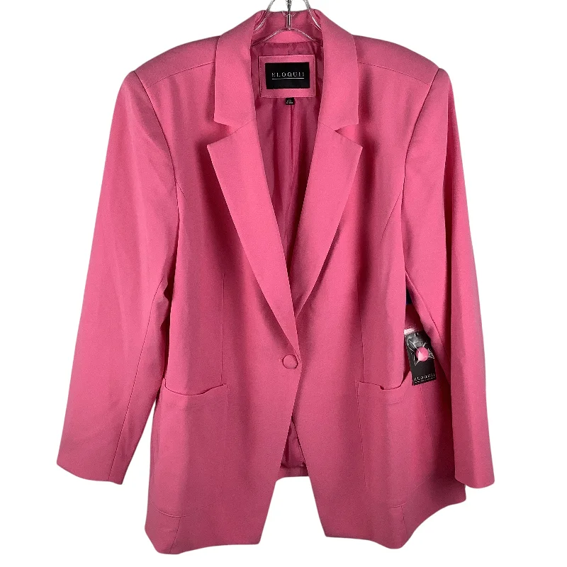 Women's Blazers with Drawstrings -Blazer By Eloquii In Pink, Size: 20