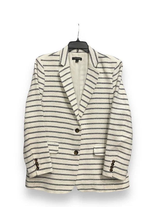 Women's Wool Tweed Winter Blazers -Blazer By Ann Taylor In Striped Pattern, Size: L Women's Wool Tweed Winter Blazers -Blazer By Ann Taylor In Striped Pattern, Size: L