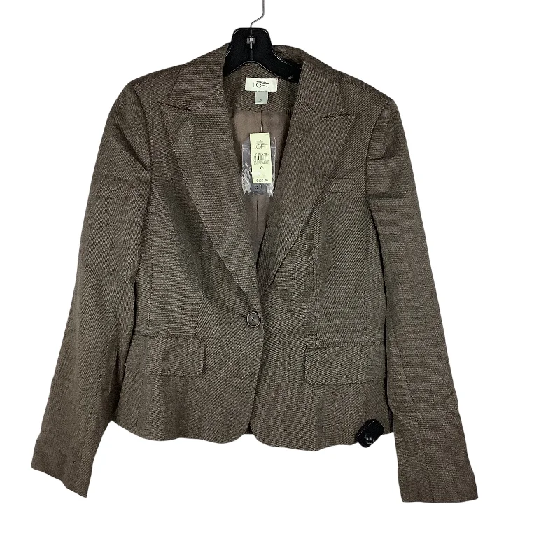 Women's Woolen Checkered Blazers -Blazer By Loft In Brown, Size: S